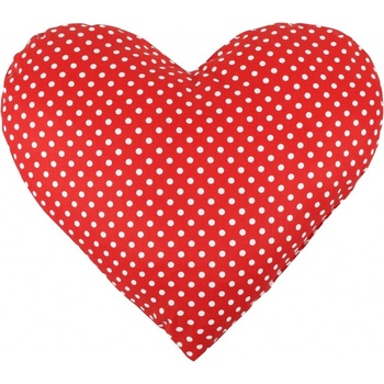 Bellatex Tvarovaný vankúš Srdce bodky červená​ 42x48