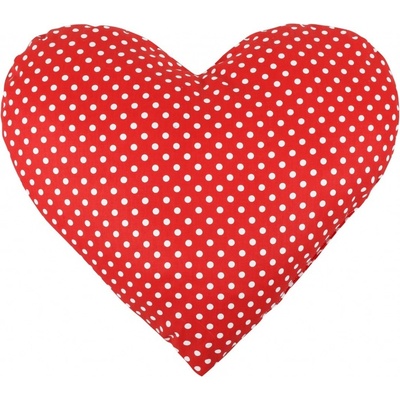 Bellatex Tvarovaný vankúš Srdce bodky červená 42x48