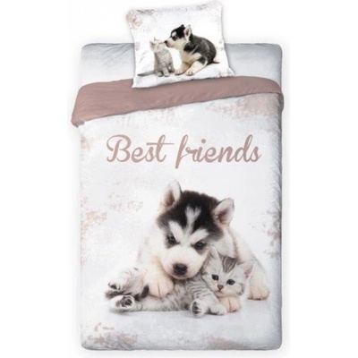Faro Obliečky Best Friends Štěně s mašlí 140x200 70x90