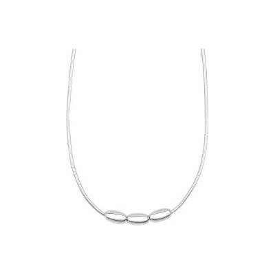 Basics Strieborný náhrdelník trojitá korálka N4774