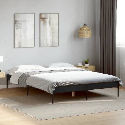 zahrada-XL 845021 Rám postele černý kompozitní dřevo a kov