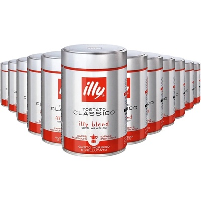 Illy Moka Tostato Normal Classico Arabica Mletá 12 x 250 g