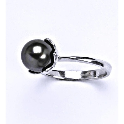 Čištín 1 Stříbrný se Swarovski dark perlou T 1351