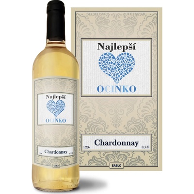 Sablio Najlepší otecko Chardonnay biele suché víno 12 % 0,75 l (čistá fľaša)