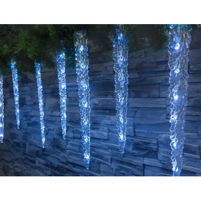 MagicHome Reťaz 720 LED studená biela 24 cencúľov vodopádový efekt 7,5 m