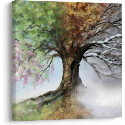 Obraz - Strom čtyř ročních období, jednodílný 30x30 cm