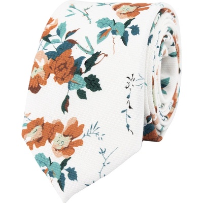 Kravata Caramel Bloom bílá – Zboží Mobilmania