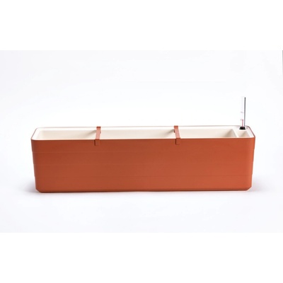 Plastia truhlík samozavlažovací Berberis terakota + slonová kost 80 cm