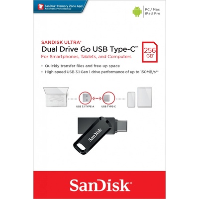 SanDisk Ultra Dual Drive Go 256GB SDDDC3-256G-G46 – Zboží Živě