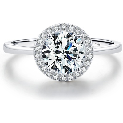 Meucci Stříbrný kulatý prsten s čirými zirkony SYR076