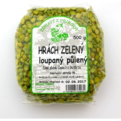 Zdraví z přírody Hrách zelený loupaný 0,5 kg
