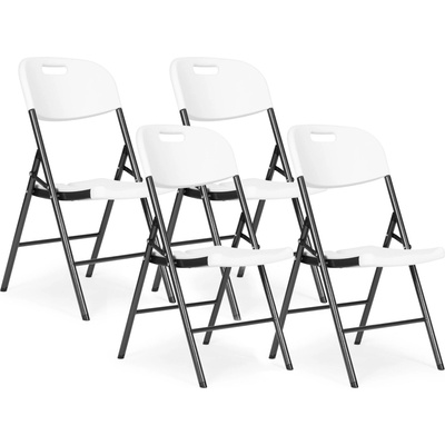 MultiGarden 4 сгъваеми стола, комплект за кетъринг, метал, hdpe, бял, modernhome (TF4557)