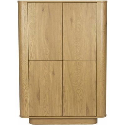 White Label Living Příborník Almira 140 cm 8 přihrádek přírodní, bílá