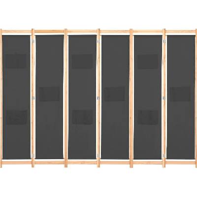 vidaXL 6dílný dělič místností Šedá 240 x 170 x 4 cm Látka