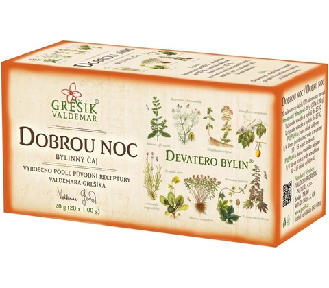 Grešík Devatero bylin Dobrou noc 20 ks