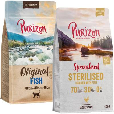 Purizon Sterilised Mix kuracie s rybou ryba 2 x 400 g