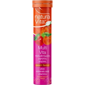 Natura Vita Multi Vita plus Minerals & Vitamins [20 ефервесцентни таблетки] Праскова