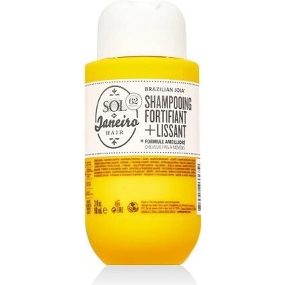 Sol De Janeiro Strengthening + Smoothing Shampoo 90 ml šampón Poškodené vlasy Jemné vlasy Nepoddajné a krepovité vlasy