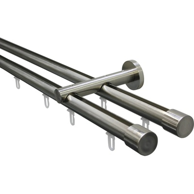 Gardinia Záclonová súprava Isa nerezová 2 tyče s pojazdom pr. 20 mm, 160 cm