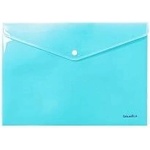 Biurfol Plastic briefcase with button A4 blue bright Desk (TKP-A4-02)
