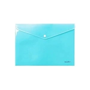 Biurfol Plastic briefcase with button A4 blue bright Desk (TKP-A4-02)