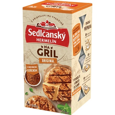 Sedlčanský Hermelín na gril original s grilovacím korením 4×100 g