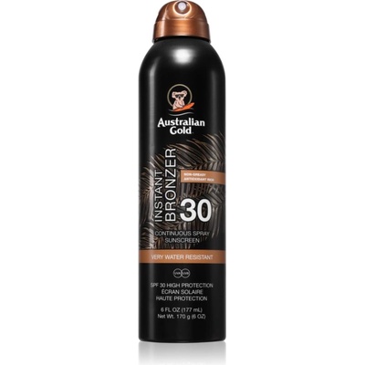 Australian Gold Instant Bronzer слънцезащитен спрей с бронзър SPF 30 177ml