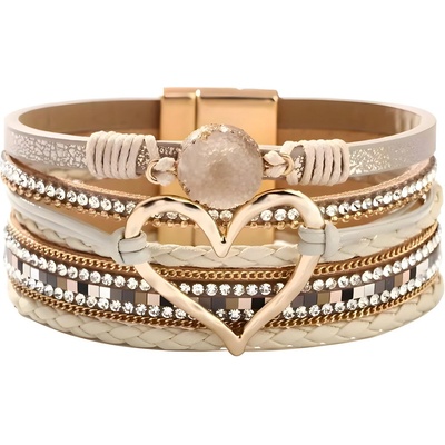 HARAHU Гривна AG-38810 Heart - Бежова / Златна / Тип1 KP38810 (AG-38810)