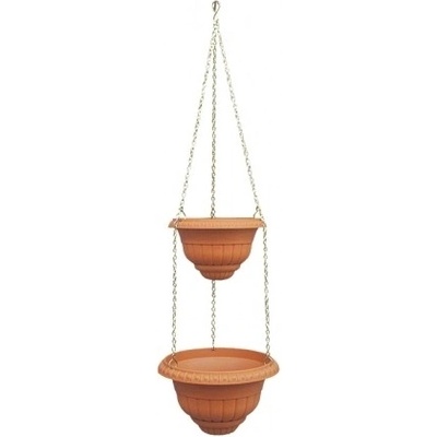 Nohel Garden Žardinka závěsná MILANO plastová terakota 2ks 300x300x200