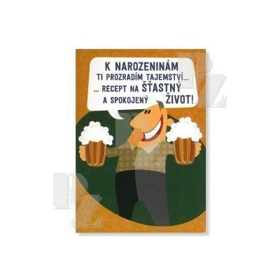 Blahopřání s textem Narozeniny TO PIVEČKO ČESKÉ Ilona Koblihová Hrací, Albi