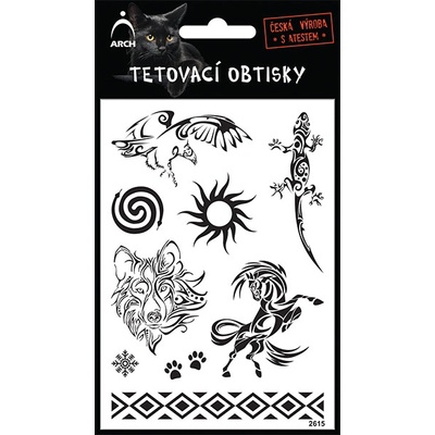 Černé tetovací obtisky jednorožec