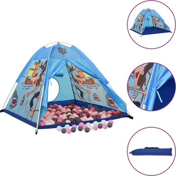 Image 1 of vidaXL Детска палатка за игра с 250 топки, синя, 120x120x90 см (3107744)