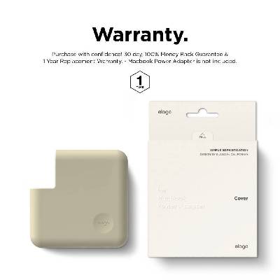 Силиконов калъф за MagSafe 2 85W и Apple USB-C 87W и 96W захранвания - Elago MacBook Charger Cover (бял) (EMB15ADAP-CWH)