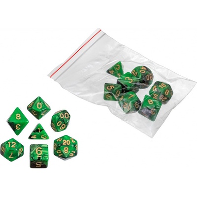 Sada 7 kostek 9mm pro RPG Oblivion green 7791