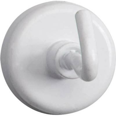 Maul magnet (Ø x v) 25 mm x 36 mm kulatý, s hákem bílá 5 ks 6157802