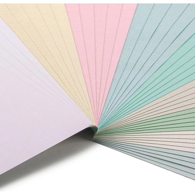 FLORENCE Jednobarevné Linen Cardstock Paper Texture/ Pastel 9 ks