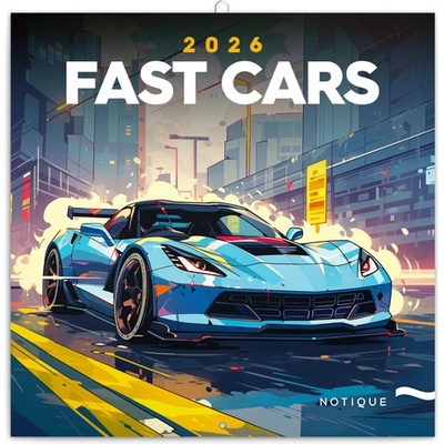 Poznámkový Fantastická auta nástěnný 2026