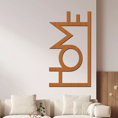 dřevo života Dřevěný nápis na zeď HOME Rozměry (cm): 52x95, Zvolte barvu dekoru: Třešeň