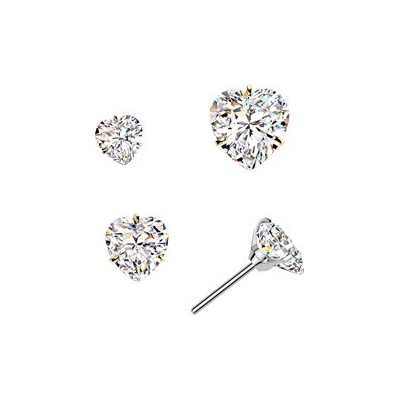 Šperky4U Ozdobná část k PUSH IN piercingu Moissanit TITAN, 0,11ct (3mm) TM028