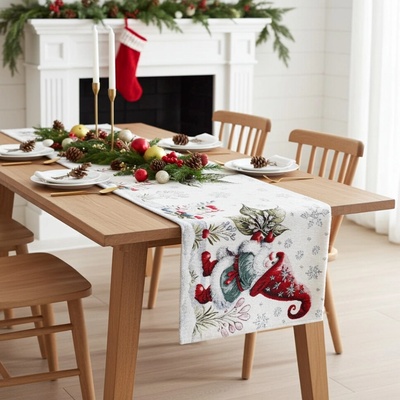 Mondo Vánoční Gobelínový běhoun Listový skřítek Chenille IT033 40x180cm
