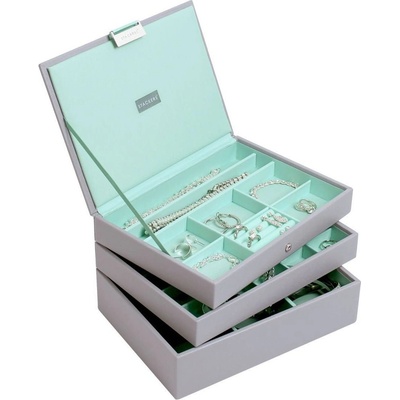 Stackers Ковчеже за бижута Stackers тройно cлassic сиво-ментово (73665)