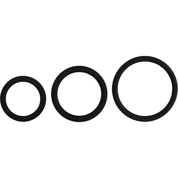 EasyToys - силиконов комплект пенис рингове - 3 части (черен)