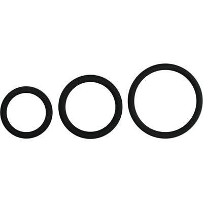 EasyToys - силиконов комплект пенис рингове - 3 части (черен)