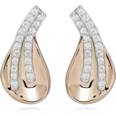 Silver Cat Stylové stříbrné náušnice se zirkony Bicolor SC607