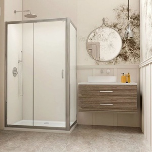 Radaway Правоъгълна душ кабина с плъзгаща се врата Radaway Premium Plus DWJ+S 140x100 см, гланцово-прозрачно хромирано покритие (33323-01-01N+33423-01-01N)