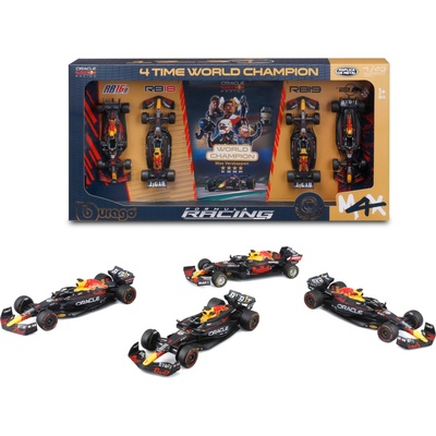 BBURAGO Model auta F1 Red Bull – speciální edice 4násobný mistr světa 1:43