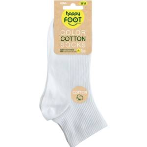 AGIVA Дамски чорапи с къс конч Agiva Happy Foottopia, Street, Пениран памук, Бели, 39-42 (AGIVA-049)