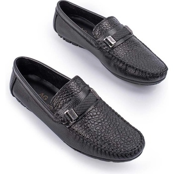 Alexander garcia Мъжки мокасини от естествена кожа - Черни 20230321135 (381633_Черно)