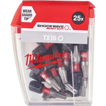 bit Milwaukee skrutkovací Shockwave TX15 25 mm 25 ks
