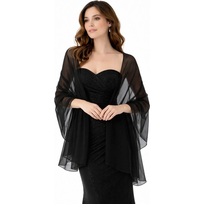 Šifónový šál přes společenské šaty Černá – Sleviste.cz